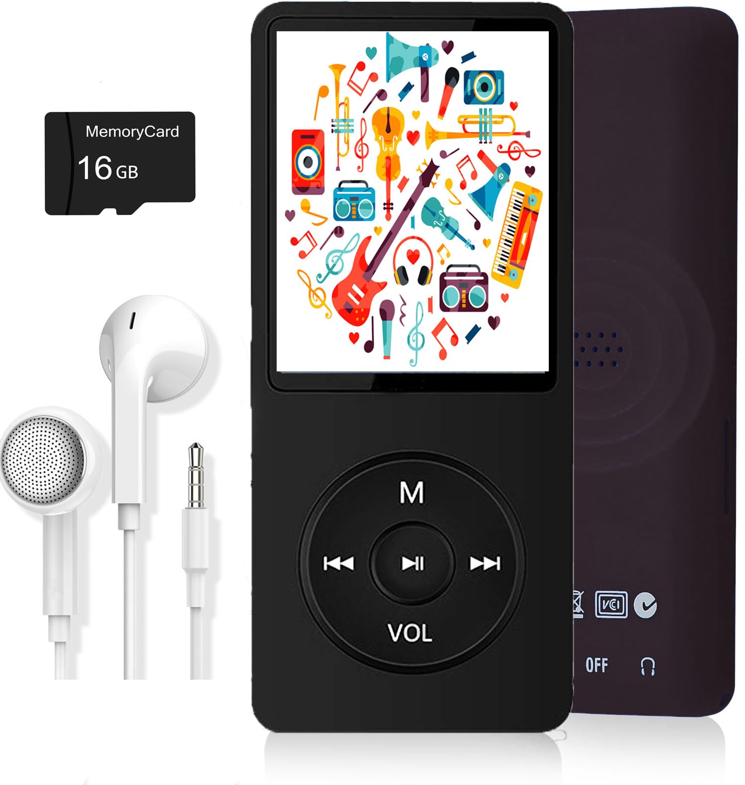 Photo 1 of MP3 Player, Music Player with 16GB Micro SD Card, Build-in Speaker/Photo/Video Play/FM Radio/Voice Recorder/E-Book Reader, Supports up to 128GB