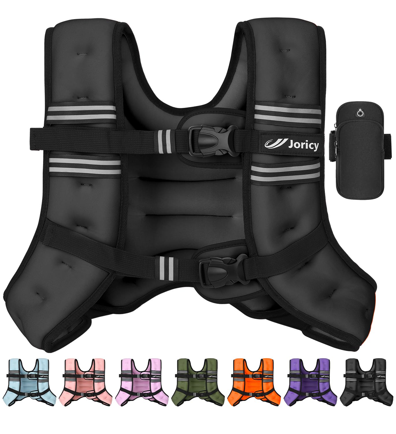 Photo 1 of Weighted Vest for Woman Men 30lb Weight Vest with Reflective Stripe, Rucking Running Vests for Workout Walking Strength Training Weight Loss Fitness Muscle Building Weightlifting Black