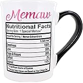 Cottage Creek Mugs - 16oz. Large Ceramic Memaw Coffee Cup for Kitchen and Home Decor, Birthday Gifts for Women, Grandma, Nana, Grandparents, Stoneware Tea Mug
