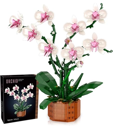 Amazon.com: Bilinott Orchid Flower Building Blocks Set, Fake