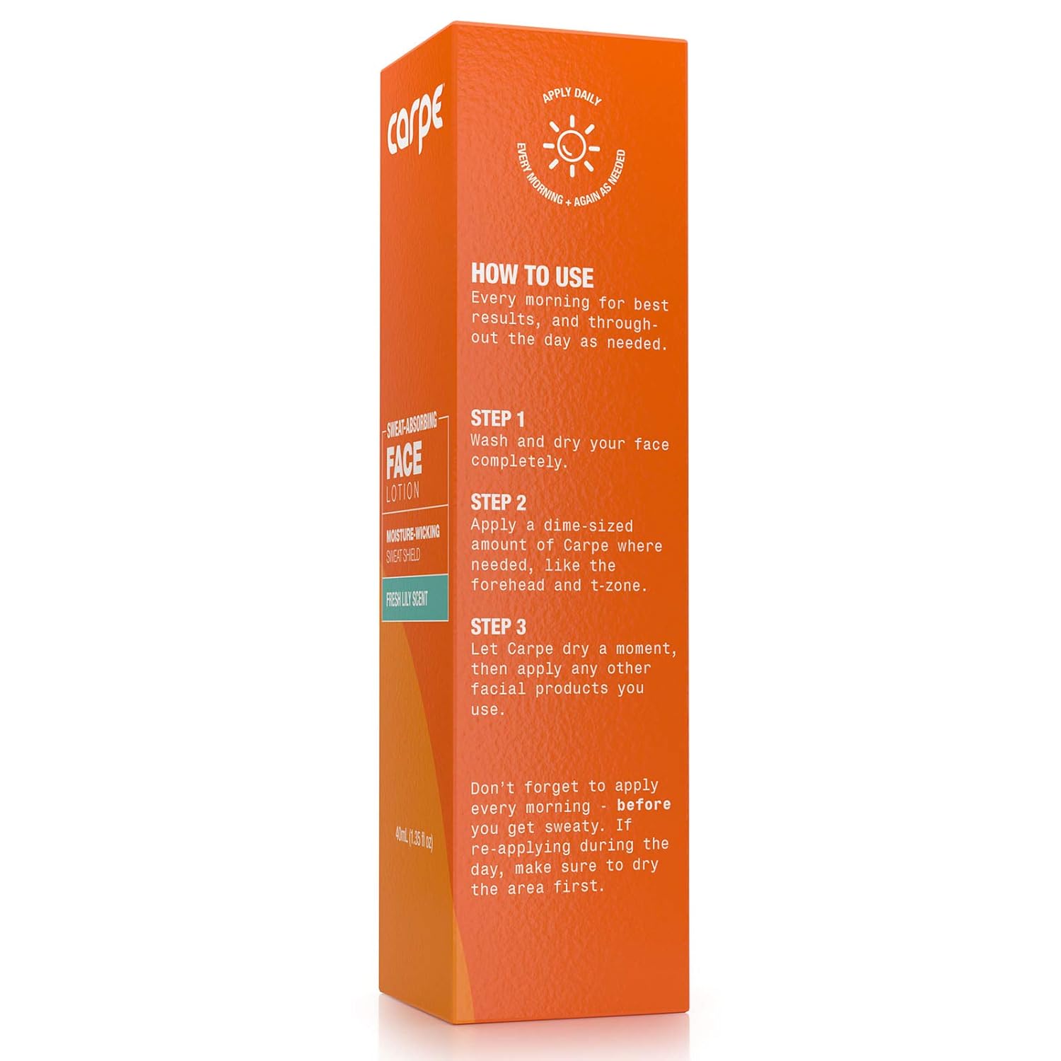 Carpe Sweat Absorbing Face - Helps Keep Your Face, Forehead, and Scalp Dry - Sweat Absorbing Gelled Lotion - Plus Oily Face Control - With Silica Microspheres and Jojoba Esters : Beauty