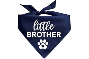 TEES & TAILS Little Brother with Heart Paw Printed Dog Bandana (Assorted Colors)