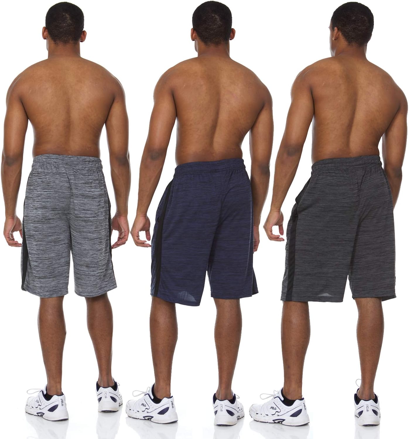 Essential Elements 3 Pack: Mens Quick Dry Active Performance Athletic Cationic Basketball Shorts with Pockets at  Men’s Clothing store