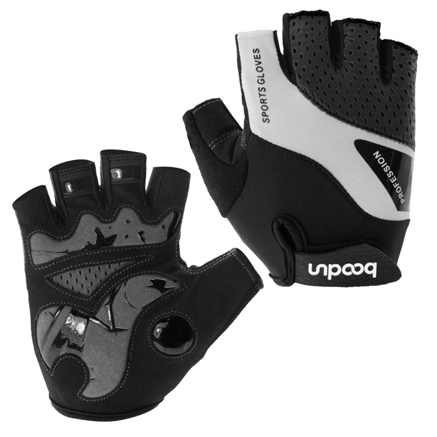 Cycling Gloves for Men/Women Half Finger Cycling Gloves Breathable Non-slip Gloves - Black - M