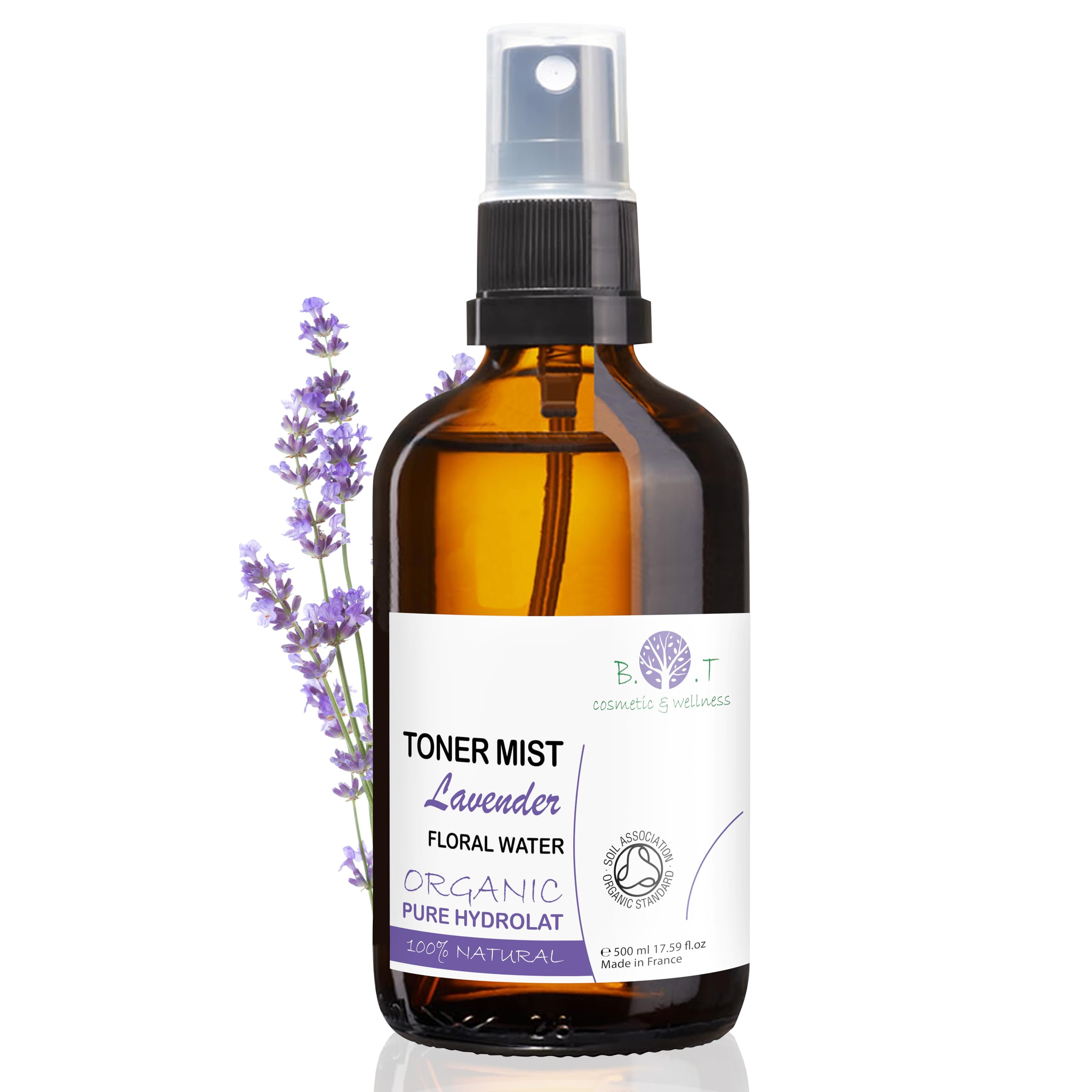 ORGANIC Lavender Deep Sleep Pillow Spray. Relaxing Lavender Mist Better Sleep Hydrolat Ideal for Sensitive & Mature Skin, Facial Toner, Body Fragrance, Hair Lotion, Masks - 500 ml