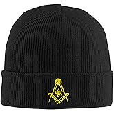 famliihw Fish Embroidery Beanie Hat Winter Warm Knit Cuffed Skull Cap for Women Men