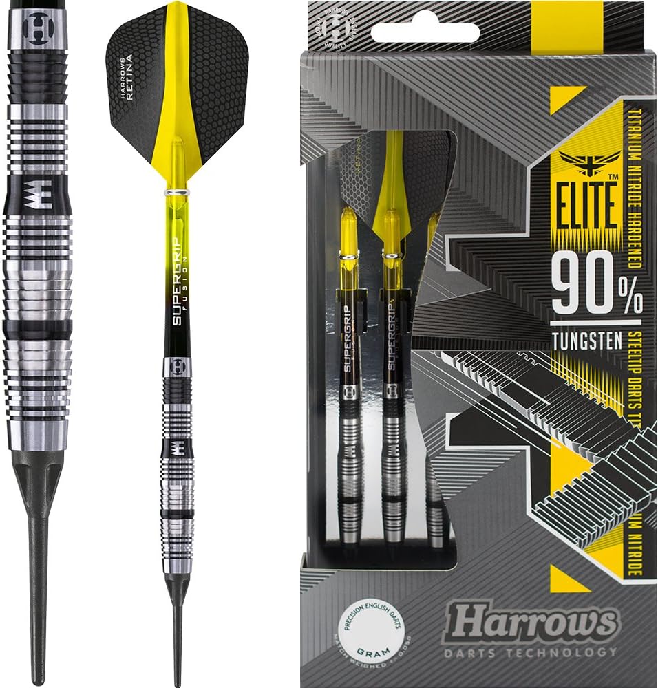 HARROWS Elite Darts – Soft Tip Tungsten – Elite Fusion 18 g