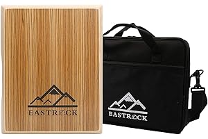 EASTROCK Travel Cajon Box Drum – Portable Wooden Hand Drum with Internal Guitar Strings, Carrying Bag Included, Compact Cajon Percussion for Beginners & Outdoor Use