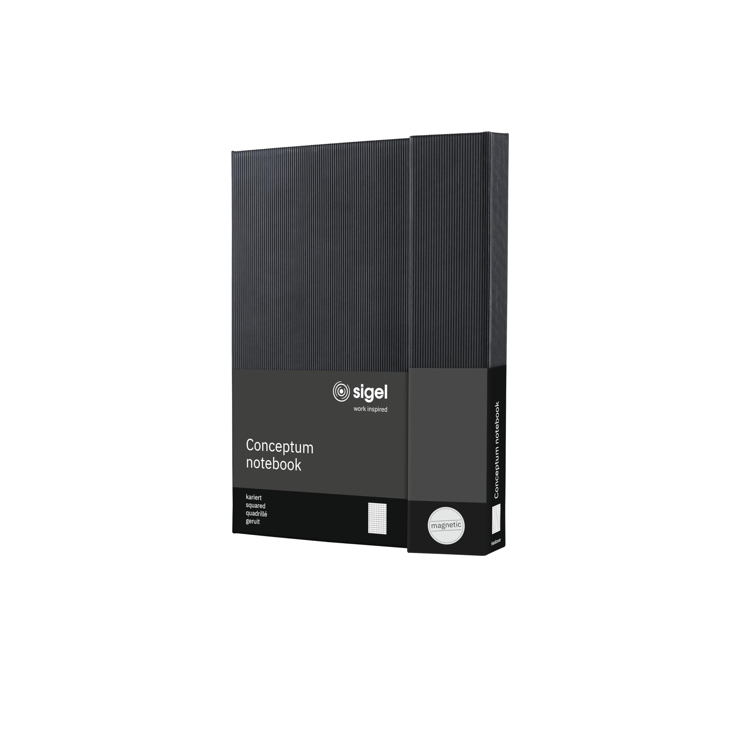 SIGEL CO161 Premium Notebook squaRed, A5, hardcover, Black - Conceptum