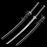 TENCHESD Katana Sword - 41" Full Tang Real Samurai Sword, Handmade Clay Tempered Spring Steel, Razor Sharp Japanese Samurai Swords Impressive Gift for Adults/Men