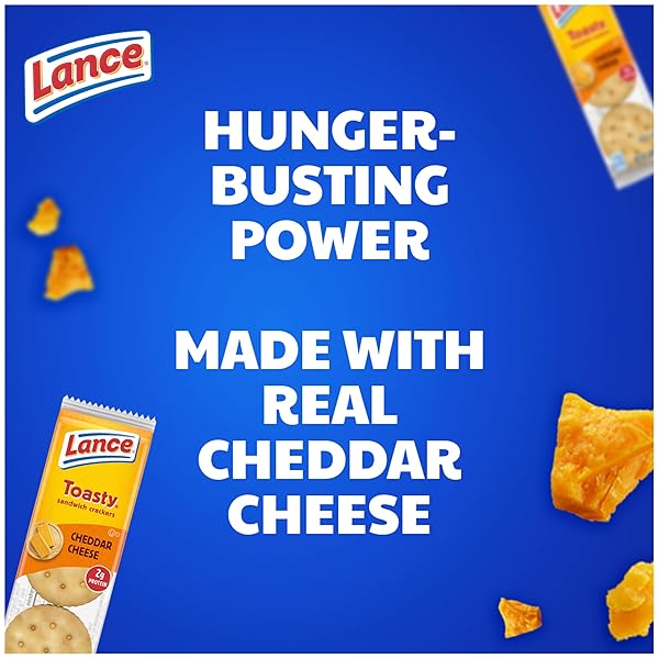 LANCE SANDWICH CRACKERS, TOASTY CHEDDAR, 10 INDIVIDUALLY WRAPPED PACKS, 6 SANDWICHES EACH