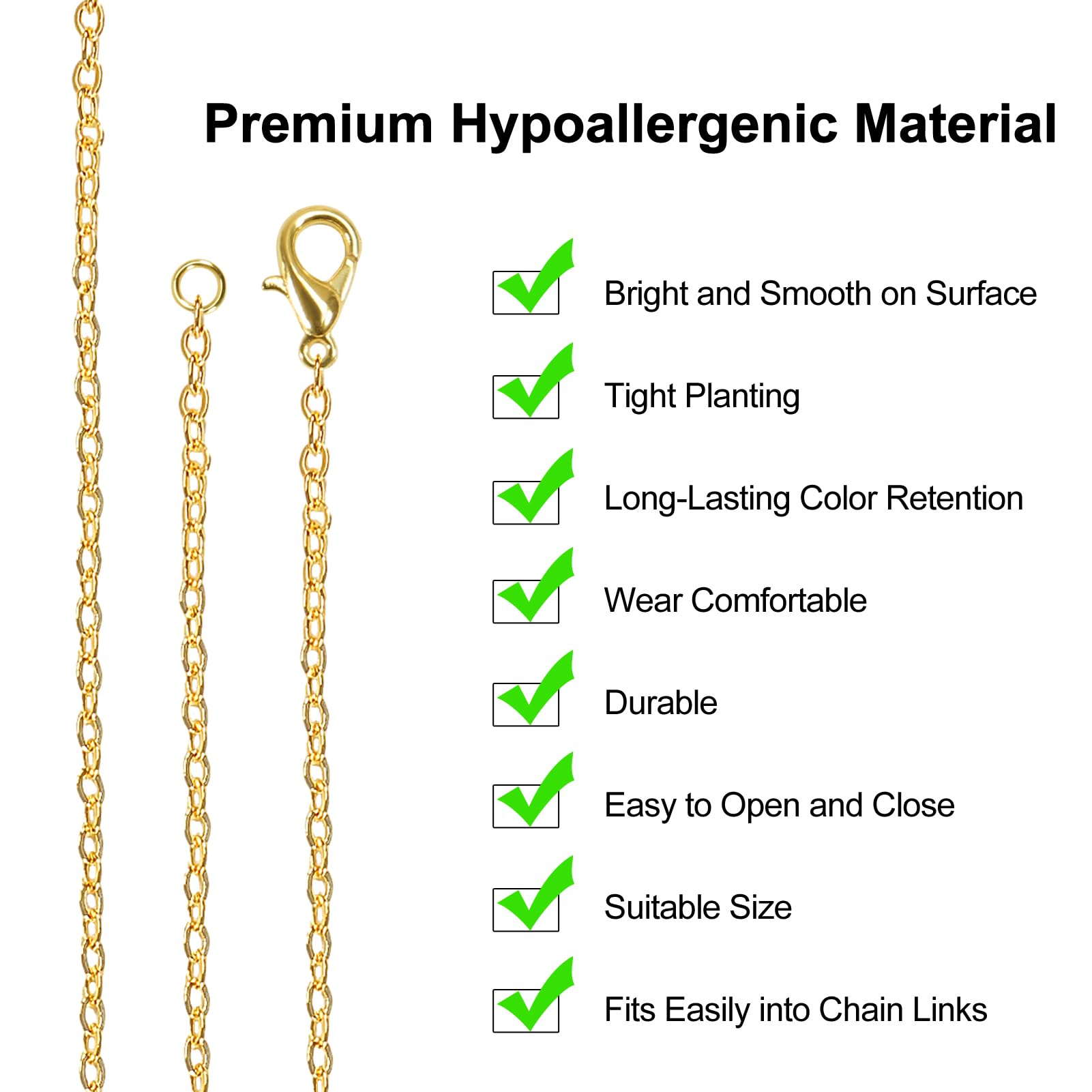 MELIFE 68 FT Jewelry Chain, 7 Rolls 2mm Jewelry Making Chains with Jump Rings and Lobster Clasps, Chains for Jewelry Making DIY Craft Bracelet Necklace Anklet Making