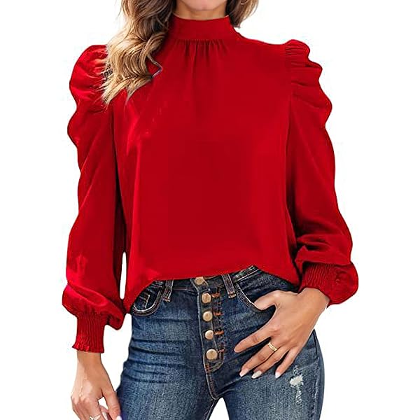 Cicy Bell Women's Casual Button Up Blouse - Hollow Out Ruffle Hem 3/4 Sleeve Top