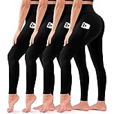 4 Pack Leggings for Women Butt Lift High Waisted Tummy Control No See-Through Yoga Pants Workout Running Leggings
