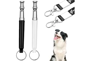 SENLONG Dog Whistle - Dog Whistle Training Set, 2 Pack Adjustable Silent Whistle with Black Lanyard, Professional Stop Bark Control Tool for Dogs (Black)