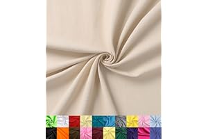 Barcelonetta | Poly Cotton Fabric for Sewing | Broadcloth Fabric | by The Yard | 60" Wide Roll | Lightweight, Breathable | Lining, Home Textile, Skirts, Tote Bags (Khaki, 2 Yard)