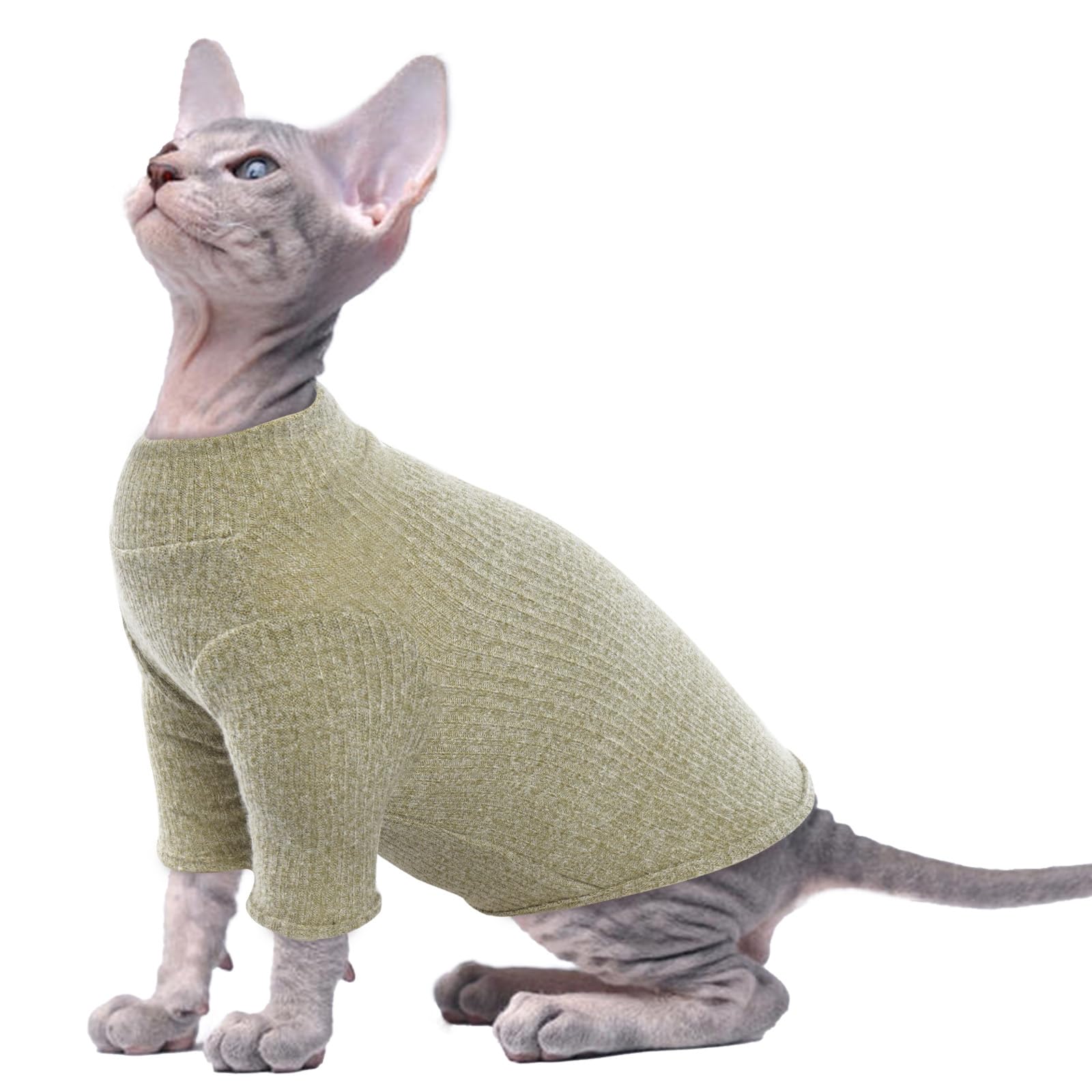 PUMYPOREITY T-Shirt for Cats, Lightweight Cat Sweater Kitten Jumper(Green, S)