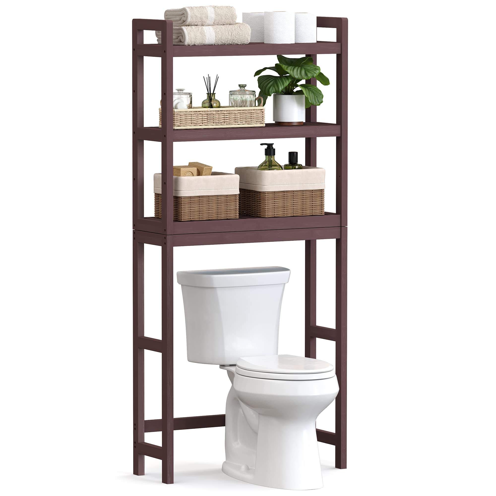 SONGMICS Over The Toilet Storage, 3Tier Bamboo Over Toilet Bathroom