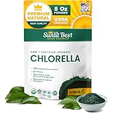 Sunlit Best Organic Chlorella Powder, Green Algae Natural Superfood, 8 Oz | USDA Certified, Broken Cell Wall For Absorption, Raw Vegan Protein, Chlorophyll Rich, Non GMO Gluten Free, Immune Gut Support