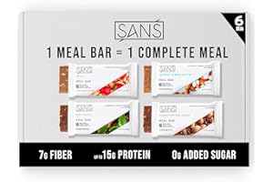 SANS Variety Meal Replacement Protein Bar | All-Natural Nutrition Bar With No Added Sugar | Dairy-Free, Soy-Free, and Gluten-