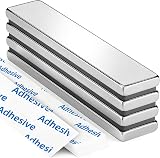 Grtard 4 Pack Neodymium Magnets 60x10x3 mm with Adhesive Double-Sided Strips view 8