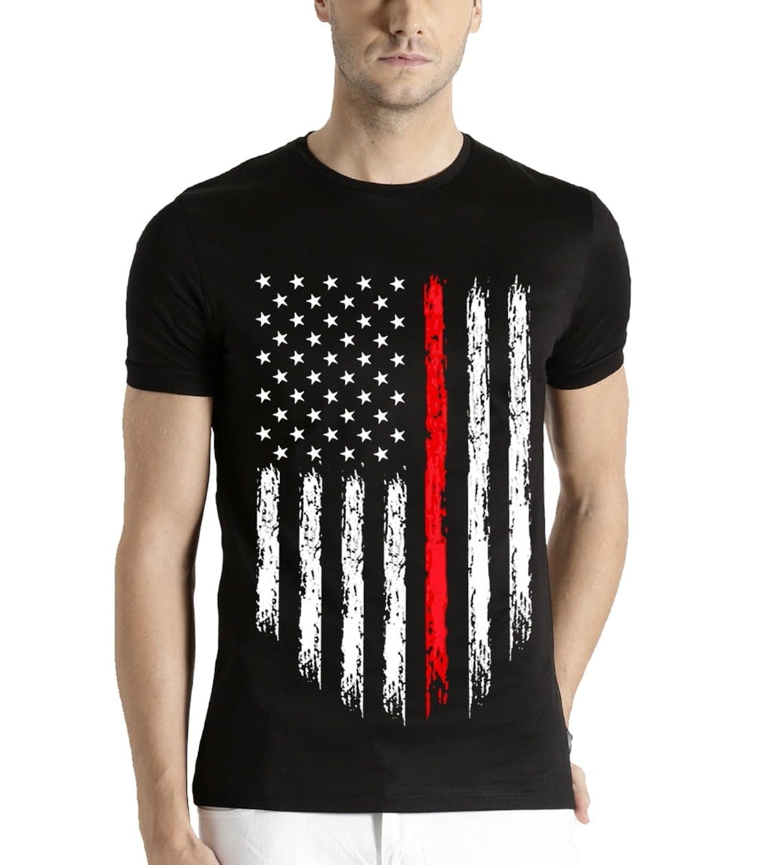 adro men's usa flag printed cotton t-shirt