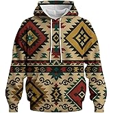 Rebaike Novelty Long Sleeve Hoodie Funny Fashion Aztec Graphic Sweatshirts