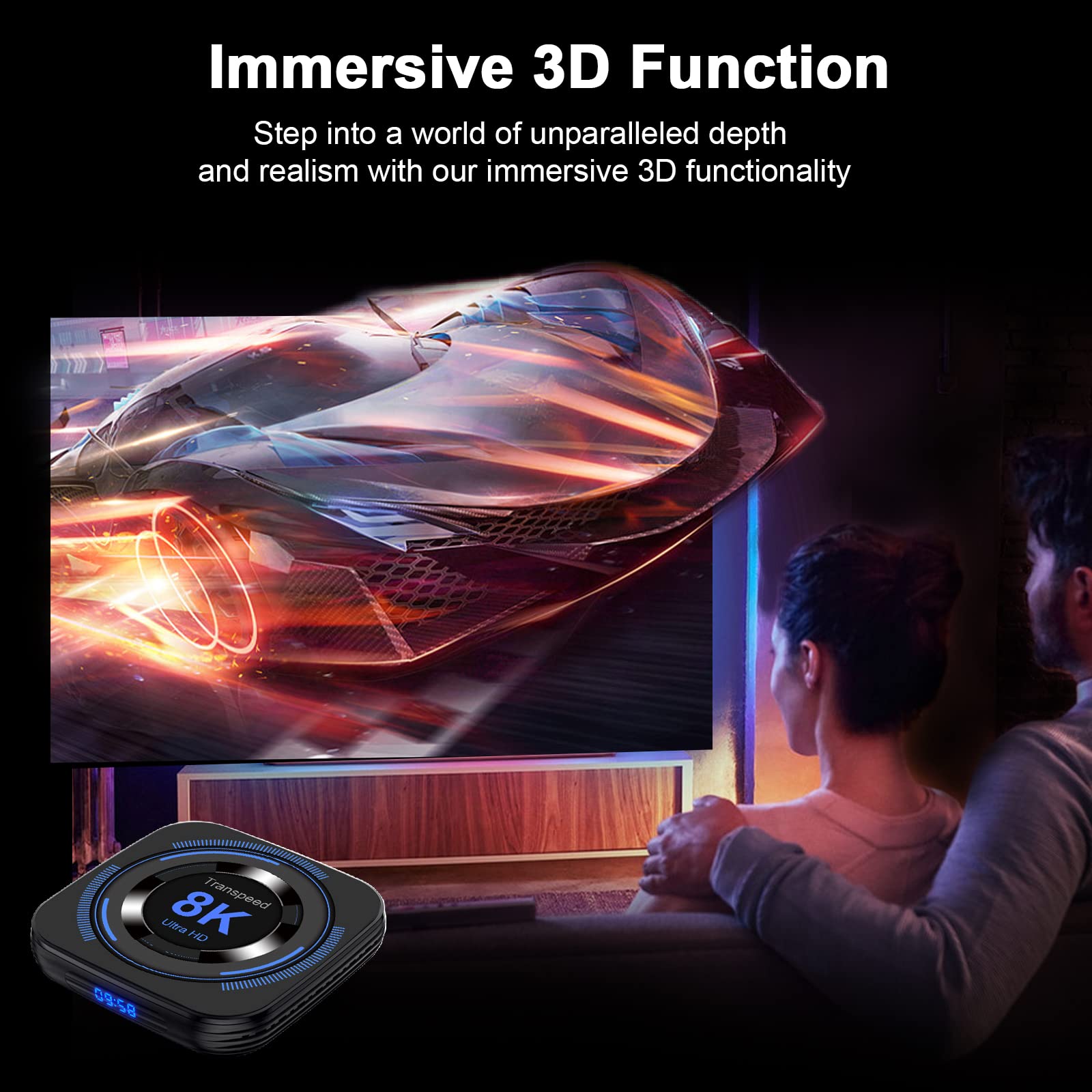 Android TV Box 12.0 4GB 64GB TV Box 2024 Support 8K Dual-WiFi 2.4G 5.8G Android Box H618 Chipset with HDR10 BT5.0 USB 2.0 3D Ethernet with Mini Backlit Keyboard