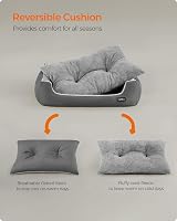 Feandrea Dog Bed Sofa with Removable Reversible Cushion 85x65x21 cm Slate Grey view 5