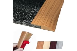MAXIROC Floor Transition Strip Self Adhesive Carpet Wood Tile Vinyl Flooring Laminate Transition Cover Edge Trim Gap Doorway Threshold for Uneven Floors Heights Within 5 mm (40 inches, Light Brown Coffee)