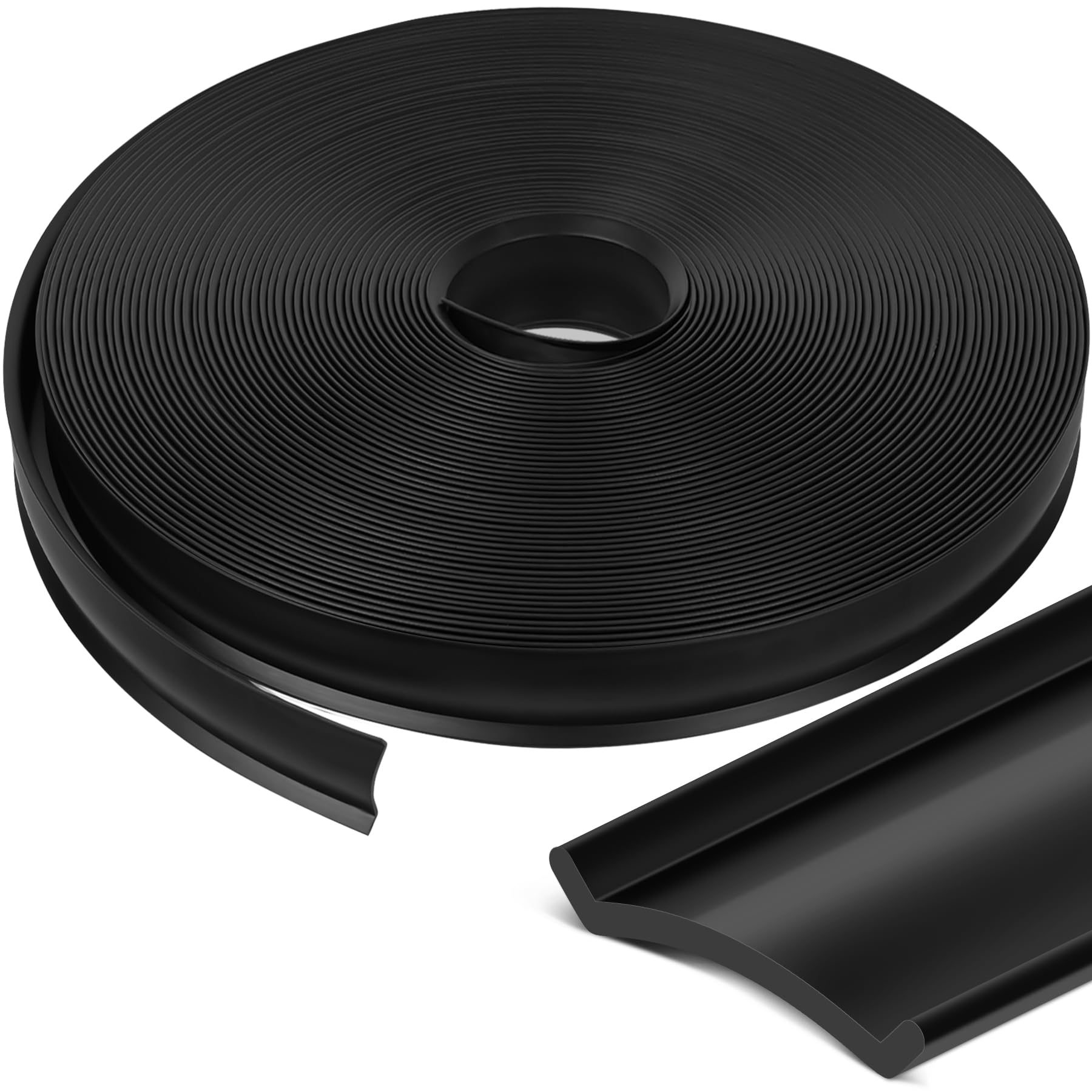 Photo 1 of 1" RV Trim Molding Insert, 50 FT Heavy Duty RV TPE Trim Molding Weather Stripping Exterior Replacement, Waterproof Screw Cover Corner for Camper Travel Trailer Boat Channel, Black
