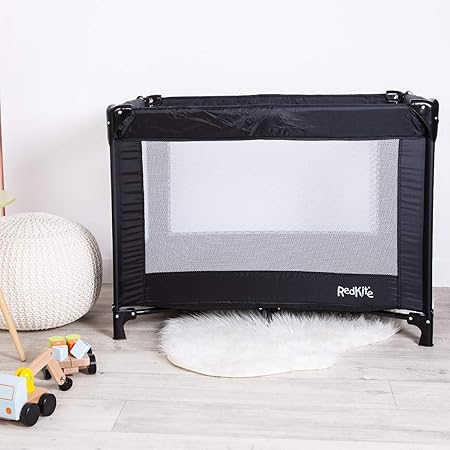 red kite travel cot grey