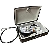 SEPOX&reg; Water Fire Resistant Steel Case Lock Box 3Ft Cable Resettable Combo