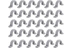 Marhynchus 30PCS 1/2 Inch PVC Pipe Straps 2 Holes Conduit Strap Pipe Clamps Supports U Bracket for Electrical Cable HVAC for 