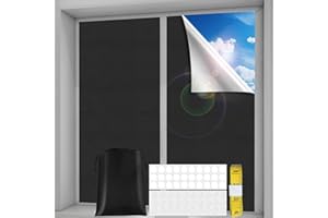 Keyixize 100% Blackout Curtains for Bedroom 79" x 57" Portable Blackout Curtains Blackout Window Cover No Drill Travel Temporary Blackout Blinds with Stickers & Tabs for Rv, Baby Nursery, Dorm Room
