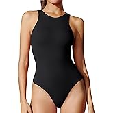 IUGA Bodysuits for Women Tummy Control Sleeveless Bodysuit Racerback Halter Body suits Tank Top