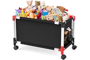 Mabahoo Extra Large Toy Box, Kids Storage Organizers with 360° Wheels, 120L Oxford Toy Chest Boxes for Boys Girls, Home Storage Organizer Toybox for Bedroom Living Nursery, 28.4 x 15.4 x19 Inches