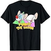 Pinky and The Brain Retro Portrait Logo T-Shirt Small