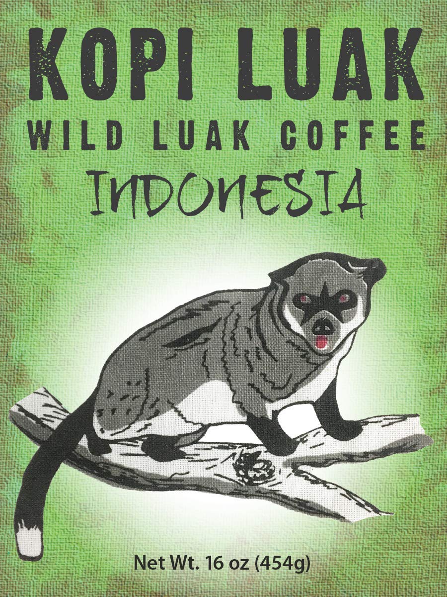 Kopi Luwak Coffee, Wild Gathered, 100 Pure, Whole Bean, 16 Ounces