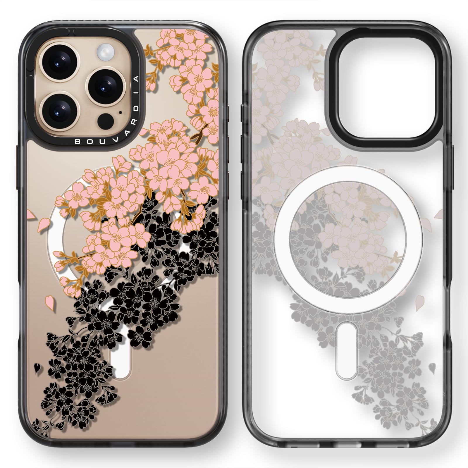 Photo 1 of Bouvardia for iPhone 16 Pro Case, Military Grade Protection & Cherry Blossom Floral Design & Compatible with Magsafe, Aesthetic & Cute for Women and Girls