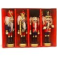 Kurt Adler Wooden Nutcracker Ornament 4-Piece Box Set, 5-Inch