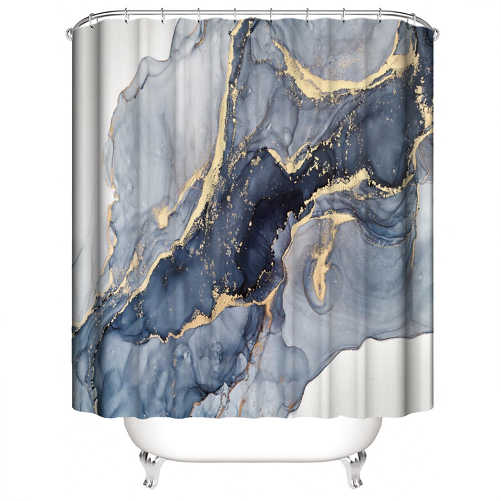 mefound Shower Curtain Mould Proof Mildew Resistant Bathroom Waterproof Shower Curtain 100% Polyester Marble with 12 hooks,180x180cm(72x72Inch)
