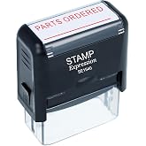 stampexpression - Parts Ordered with Line Self Inking Rubber Stamp - Red Ink (A-50267)