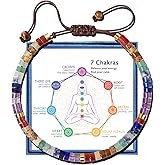 LIUANAN Crystal Healing Bracelets for Women, Adjustable 7 Chakras Bracelet with Healing Crystals and Stones, Anxiety & Protection Spiritual Jewelry, Meditation Gifts Pulseras para Mujer