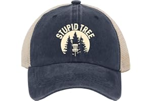 OOMOO Disc Golf Snapback caps for Mens Stupid Tree Distressed Disc Golf Hat Disc Golf Gaming Gift for Womens