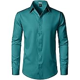 ZEROYAA Men's Wrinkle Free Long Sleeve Dress Shirt Business Casual Modern Slim Fit Button Down Shirts for Wedding and Office