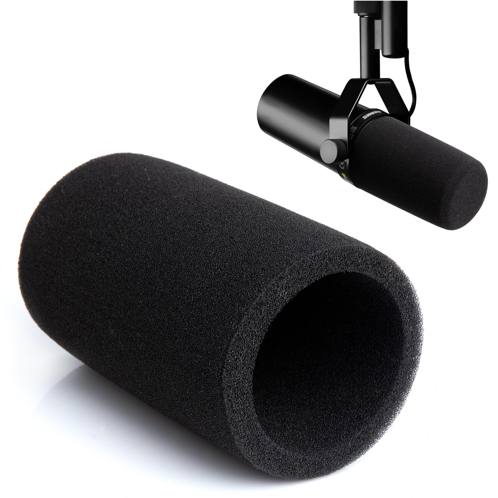 YOUSHARES Microphone Pop Filter Compatible with Shure SM7dB Dynamic Microphone, Mic Cover Foam Mic Windscreen for Streaming, Podcast, and Recording to Blocks Out Plosives