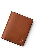HELMBROOK London Wallet for Men, Slim Minimalist RFID Full-Grain Leather, Handcrafted Bifold Design, 6 Card Slots, in Gift Box with Pouch, for Christmas & Birthday, Plain Tan