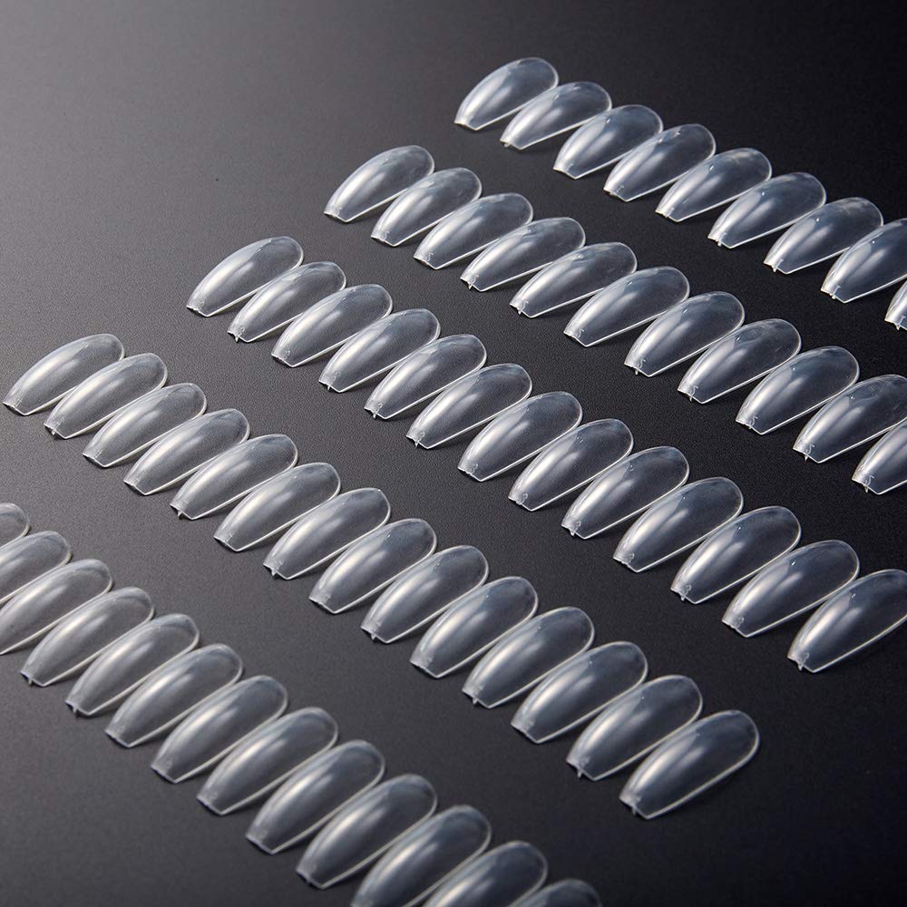 500PCS Acrylic Clear Full Cover Fake Nail Tips and Nail Cutter, Artificial False Nail Tips, Square Shaped, 10 kinds of Sizes, 50Pcs per Size: Beauty