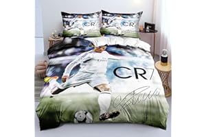 Elincar Soccer Bedding Twin Microfiber 2PC Kids Duvet Cover Set Lightweight Soft Zipper Breathable Closure Soccer Twin Bedding Set 68 x 86